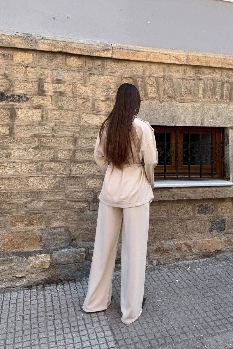 SET KEMISHE+PANTALLONA PER FEMRA NE NGJYRE KREM - 6