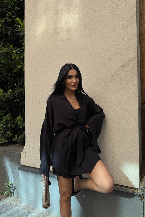 SET KEMISHE+PANTALLONA TE SHKURTA PER FEMRA NE NGJYRE TE ZEZE - 4