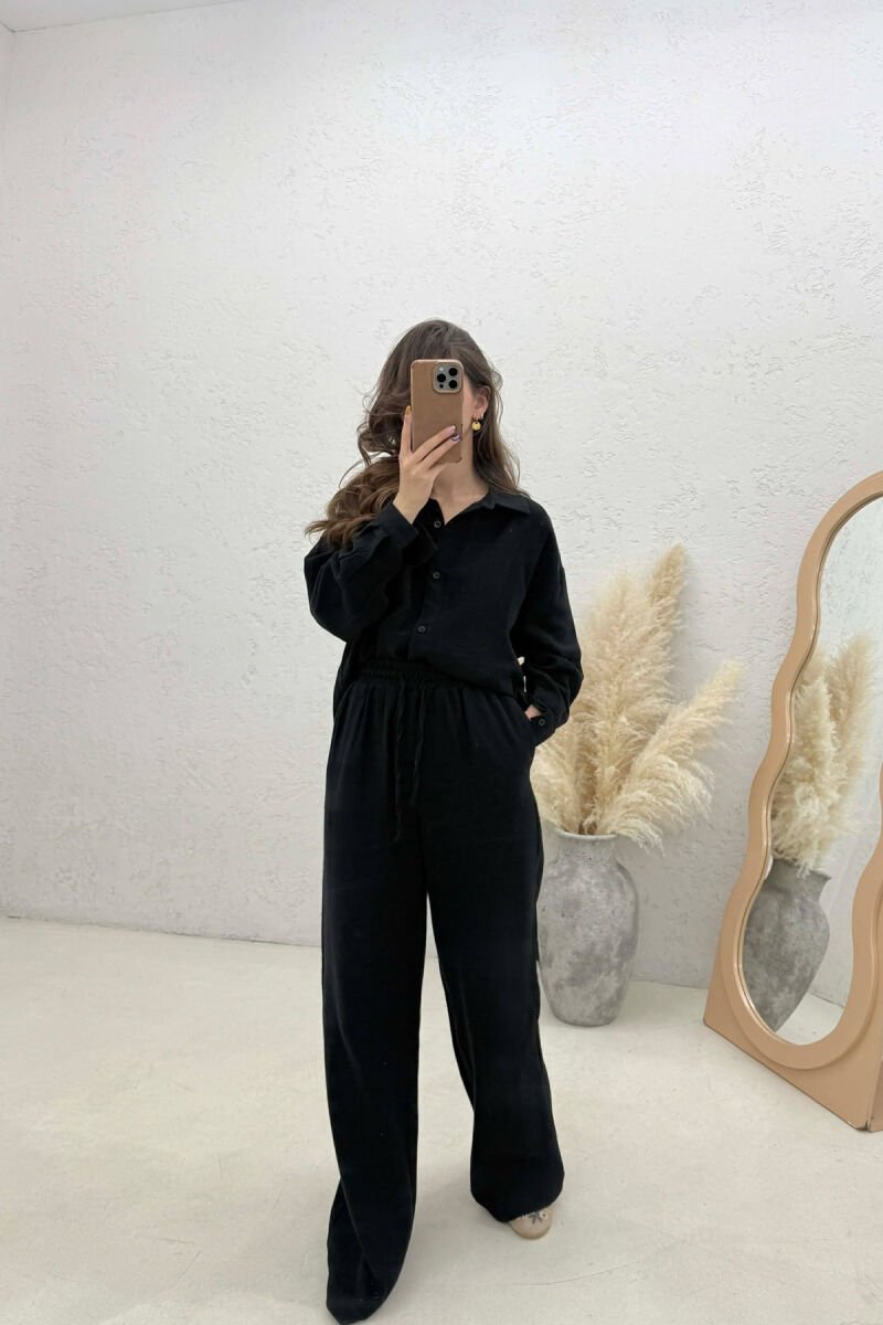 SET LINO KEMISHE + PANTALLONA PER FEMRA NE NGJYRE TE ZEZE - 2