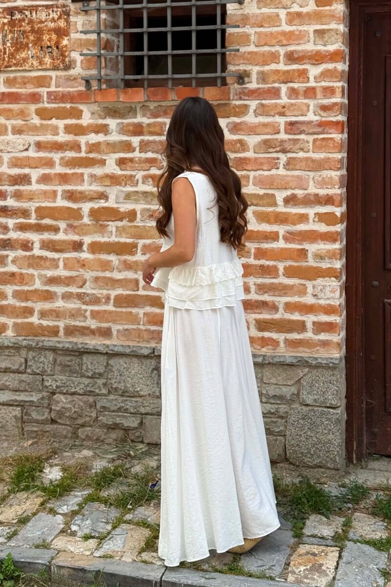 SET ME DETAJE QENDISJE JELEK + FUND PER FEMRA NE NGJYRE TE BARDHE - 3