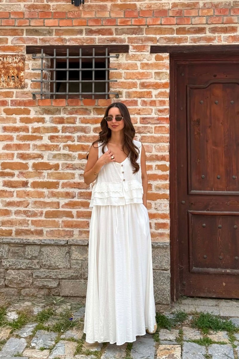 SET ME DETAJE QENDISJE JELEK + FUND PER FEMRA NE NGJYRE TE BARDHE - 4