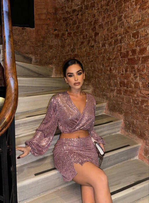SPARKLY TWO PIECE WOMAN SET VINEGAR/UTHULL - 5
