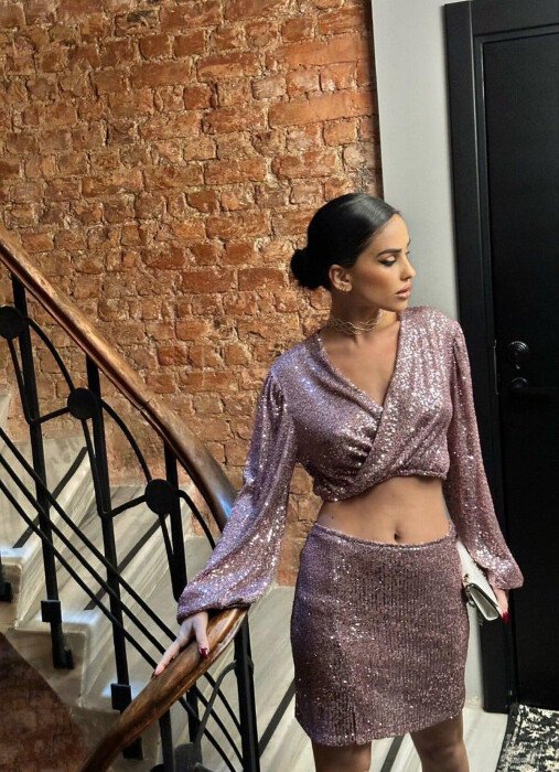 SPARKLY TWO PIECE WOMAN SET VINEGAR/UTHULL - 6