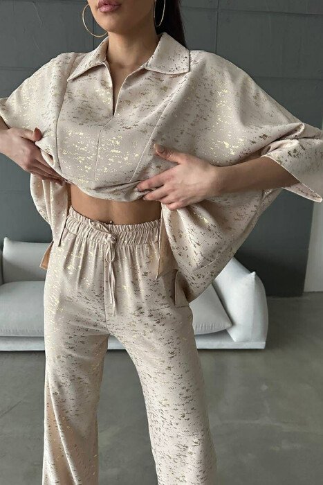 SET ME SHKËLQIM PËR FEMRA NË NGJYRËN BEZHË - 4