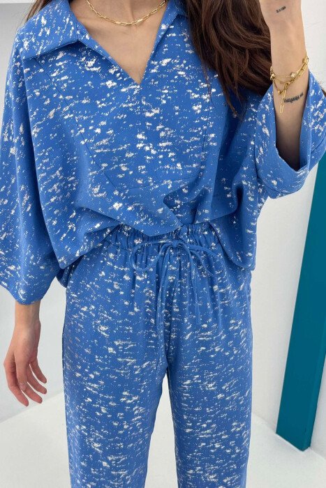 SET ME SHKËLQIM PËR FEMRA NË NGJYRËN BLU - 4