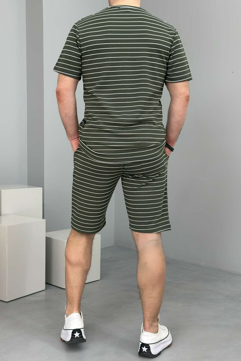 SET ME VIJA T-SHIRT+TUTA TË SHKURTRA PËR MESHKUJ NË NGJYRËN JESHILE - 2