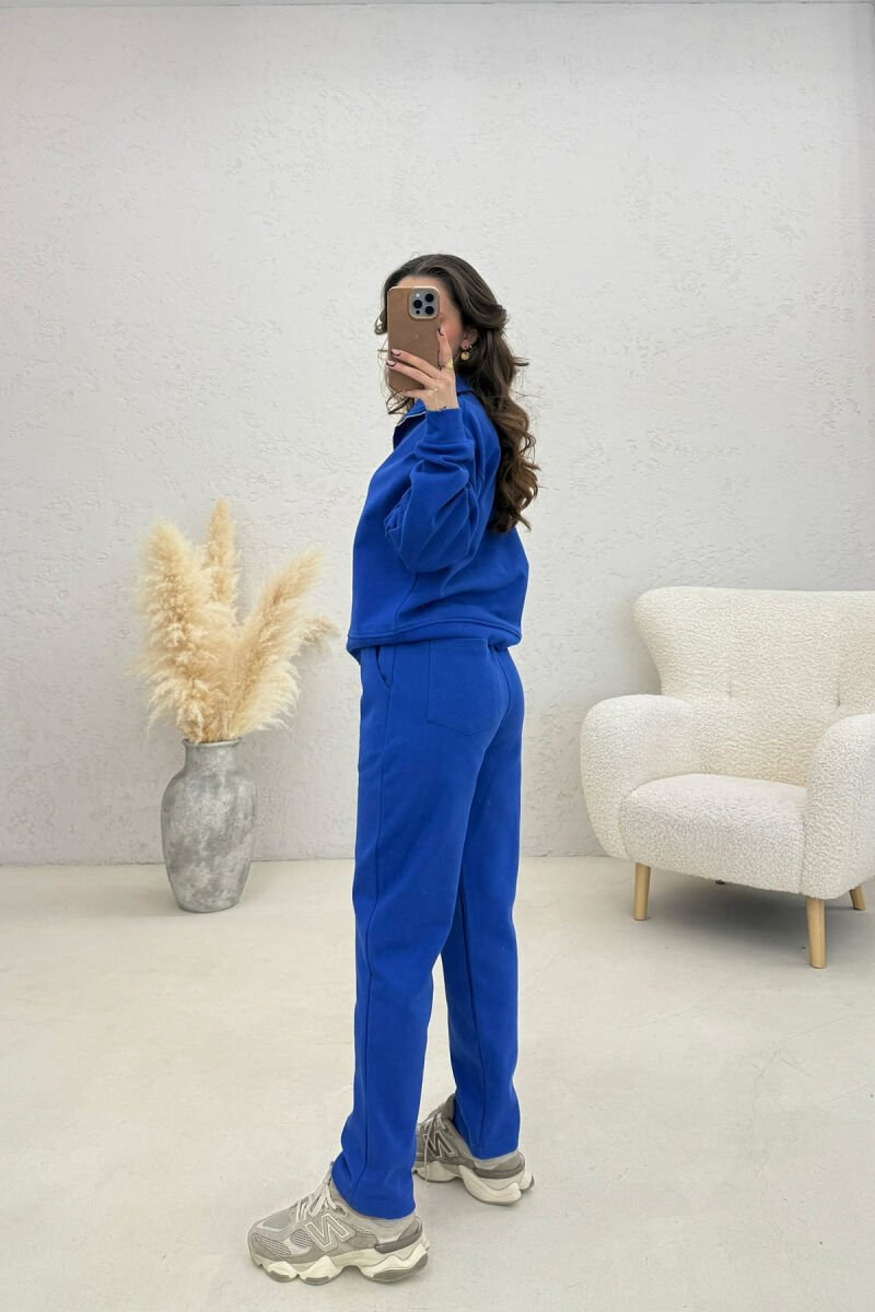 SET NJE NGJYRESH BLUZE ME ZINXHIR + TUTA PER FEMRA NE NGJYRE BLU - 2