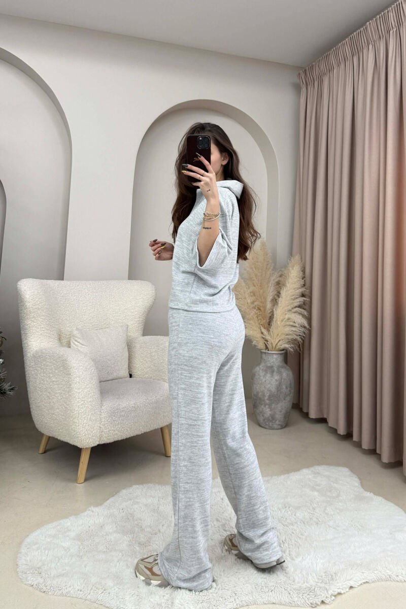 SET NJE NGJYRESH BLUZE +PANTALLONA PER FEMRA NE NGJYRE GRI TE ZBARDHUR - 3