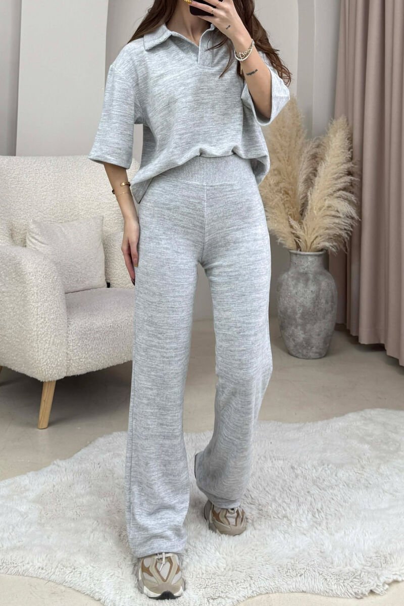SET NJE NGJYRESH BLUZE +PANTALLONA PER FEMRA NE NGJYRE GRI TE ZBARDHUR - 4