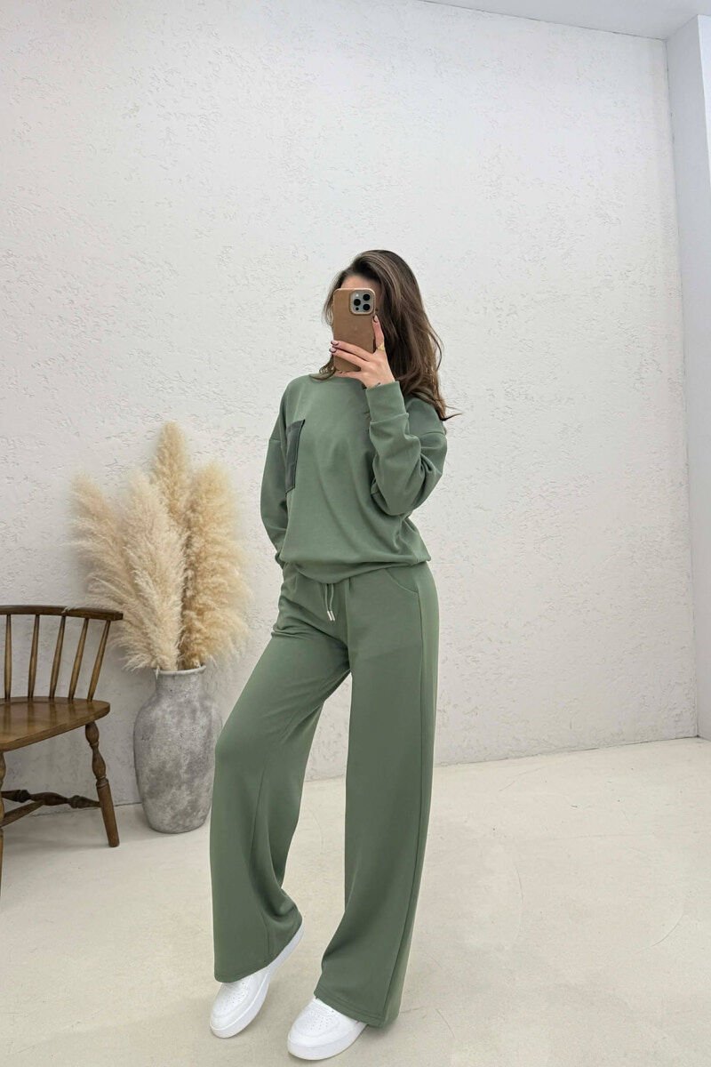 SET NJE NGJYRESH BLUZE + TUTA PER FEMRA NE NGJYRE JESHILE - 2
