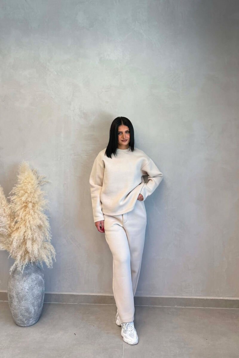 SET NJE NGJYRESH BLUZE + TUTA PER FEMRA NE NGJYRE KREM - 5