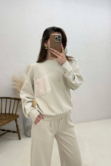 SET NJE NGJYRESH BLUZE + TUTA PER FEMRA NE NGJYRE KREM - 3