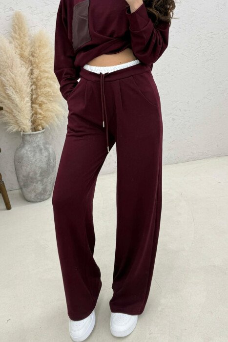SET NJE NGJYRESH BLUZE + TUTA PER FEMRA NE NGJYRE VISHNJE - 2