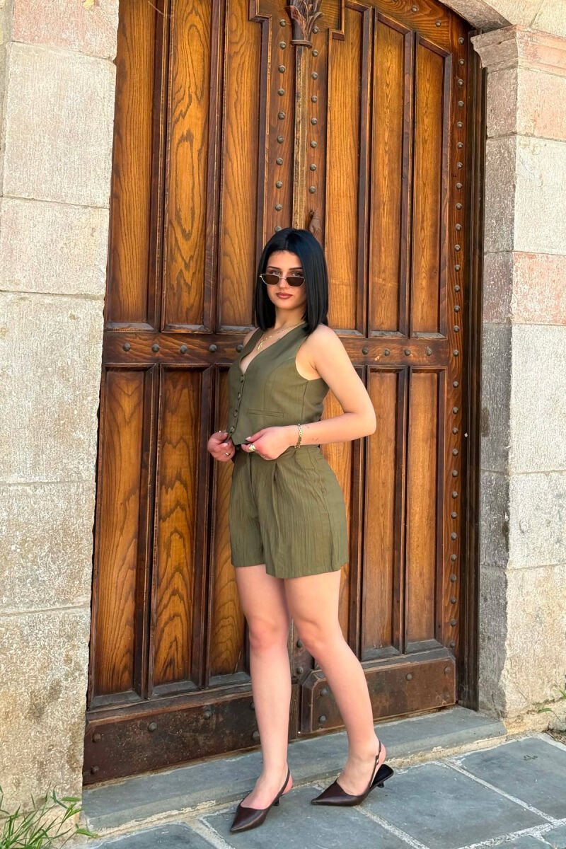 SET NJE NGJYRESH I THJESHTE JELEK + SHORTS PER FEMRA NE NGJYRE JESHILE - 5