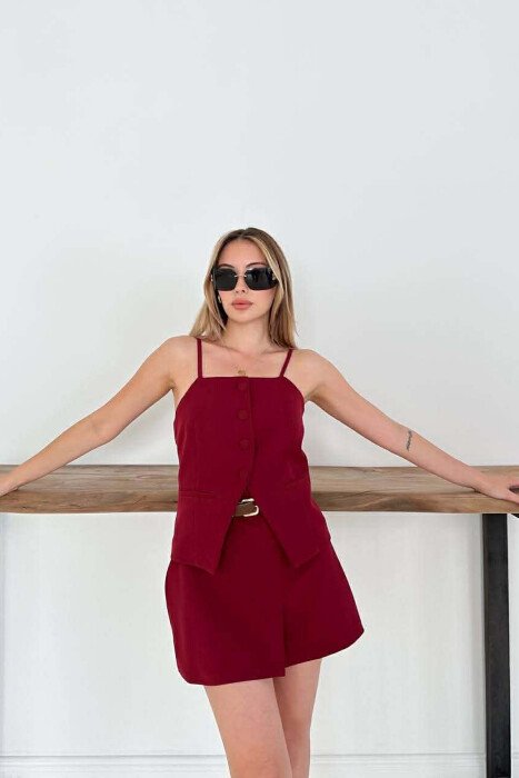 SET NJE NGJYRESH JELEK + FUNDPANTALLONE PER FEMRA NE NGJYRE VISHNJE - 3