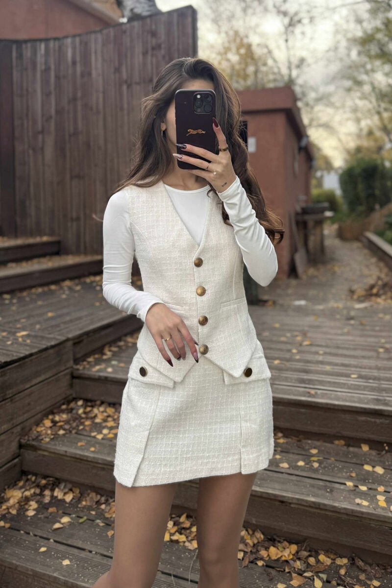 SET NJE NGJYRESH JELEK ME DETAJIN E RRIPIT +FUND PER FEMRA NE NGJYRE KREM - 1
