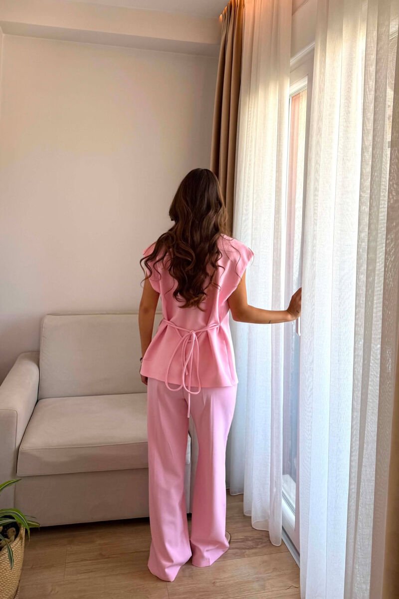 SET NJE NGJYRESH JELEK + PANTALLONA PER FEMRA NE NGJYRE ROZE - 3