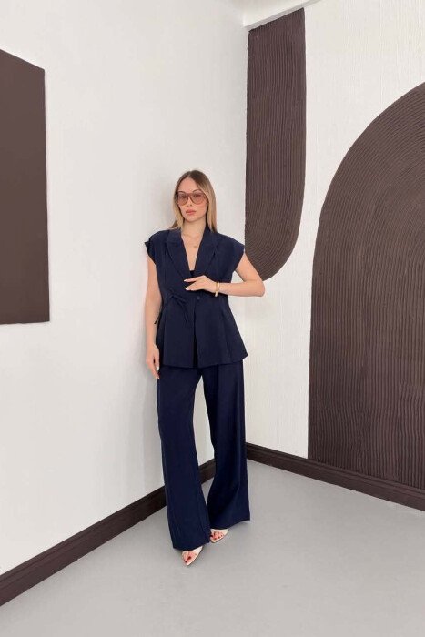 SET NJE NGJYRESH JELEK + PANTALLONA PER FEMRA NE NGJYRE BLU - 5