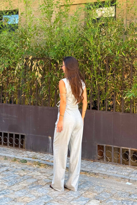 SET NJE NGJYRESH JELEK + PANTALLONA PER FEMRA NE NGJYRE GRI - 4