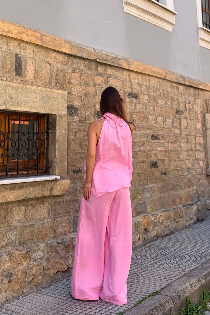 SET NJE NGJYRESH JELEK + PANTALLONA PER FEMRA NE NGJYRE ROZE - 4