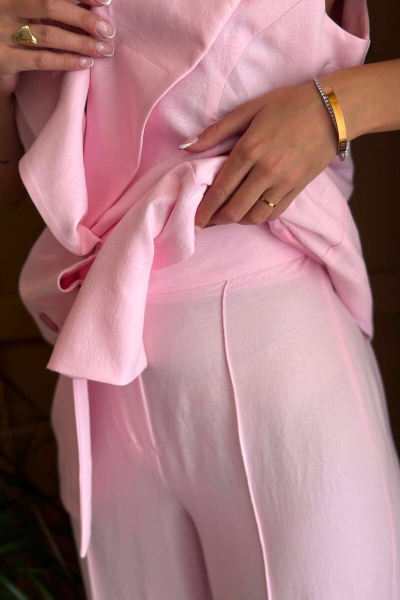 SET NJE NGJYRESH JELEK + PANTALLONA PER FEMRA NE NGJYRE ROZE - 6