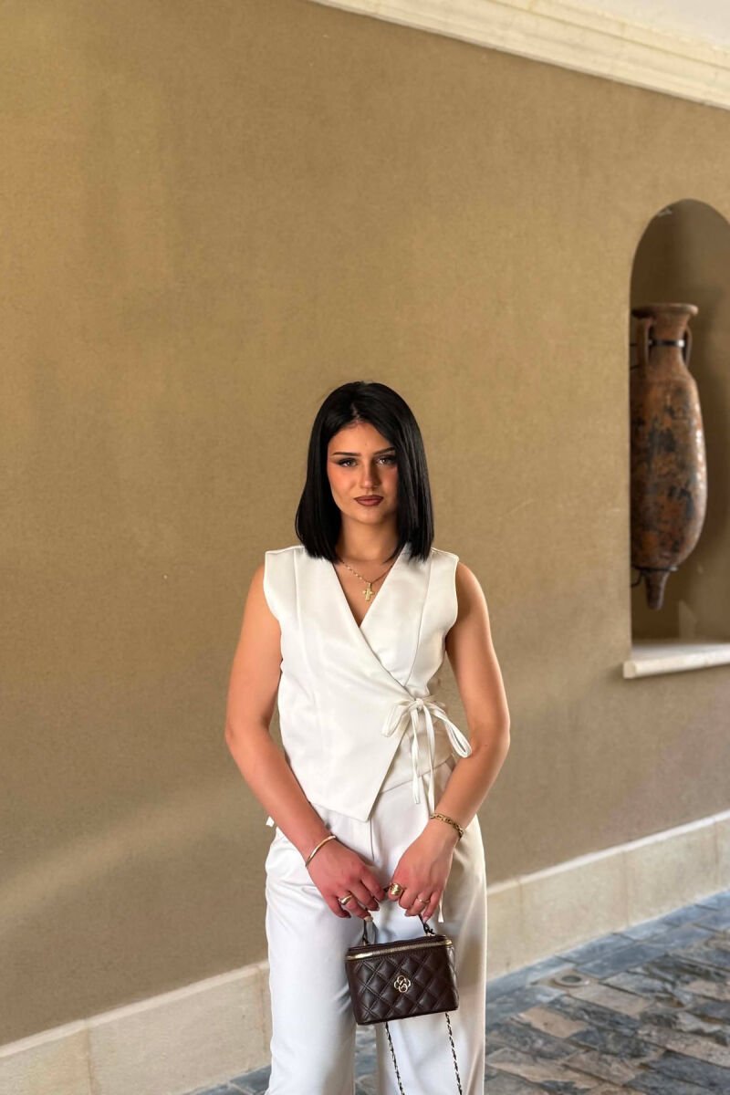 SET NJE NGJYRESH JELEK + PANTALLONA PER FEMRA NE NGJYRE TE BARDHE - 3