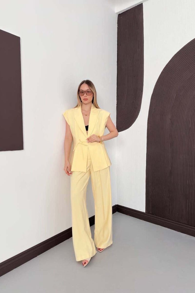 SET NJE NGJYRESH JELEK + PANTALLONA PER FEMRA NE NGJYRE TE VERDHE - 6