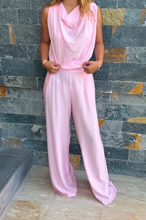 SET NJE NGJYRESH KANATIERE + PANTALLONA PER FEMRA NE NGJYRE ROZE - 2