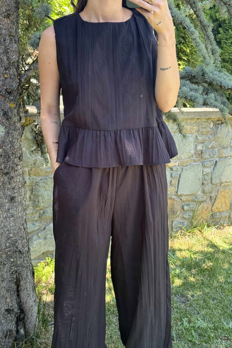 SET NJË NGJYRËSH KANATIERE+PANTALLONA PËR FEMRA NË NGJYRËN E ZEZË - 3
