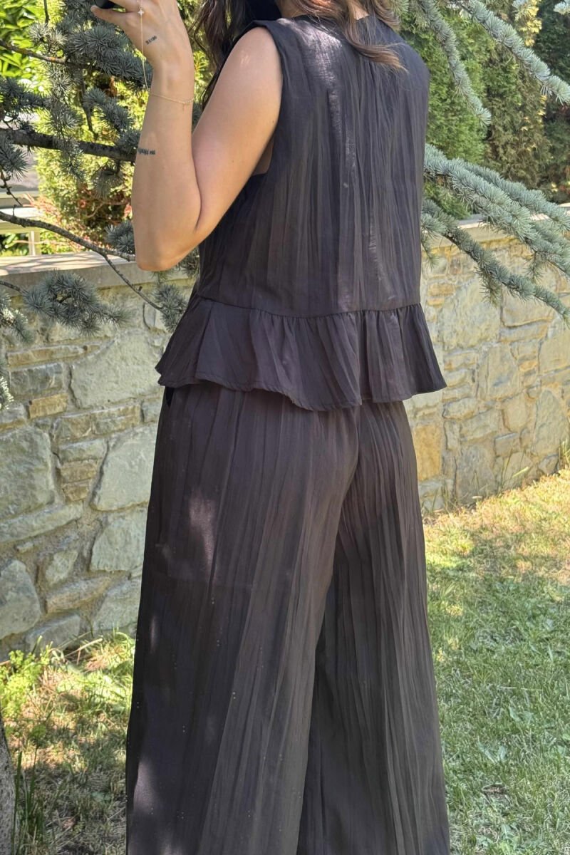 SET NJË NGJYRËSH KANATIERE+PANTALLONA PËR FEMRA NË NGJYRËN E ZEZË - 4