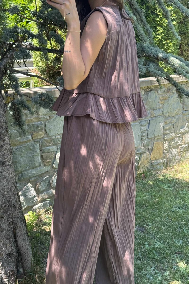 SET NJË NGJYRËSH KANATIERE+PANTALLONA PËR FEMRA NË NGJYRËN KAFE - 4