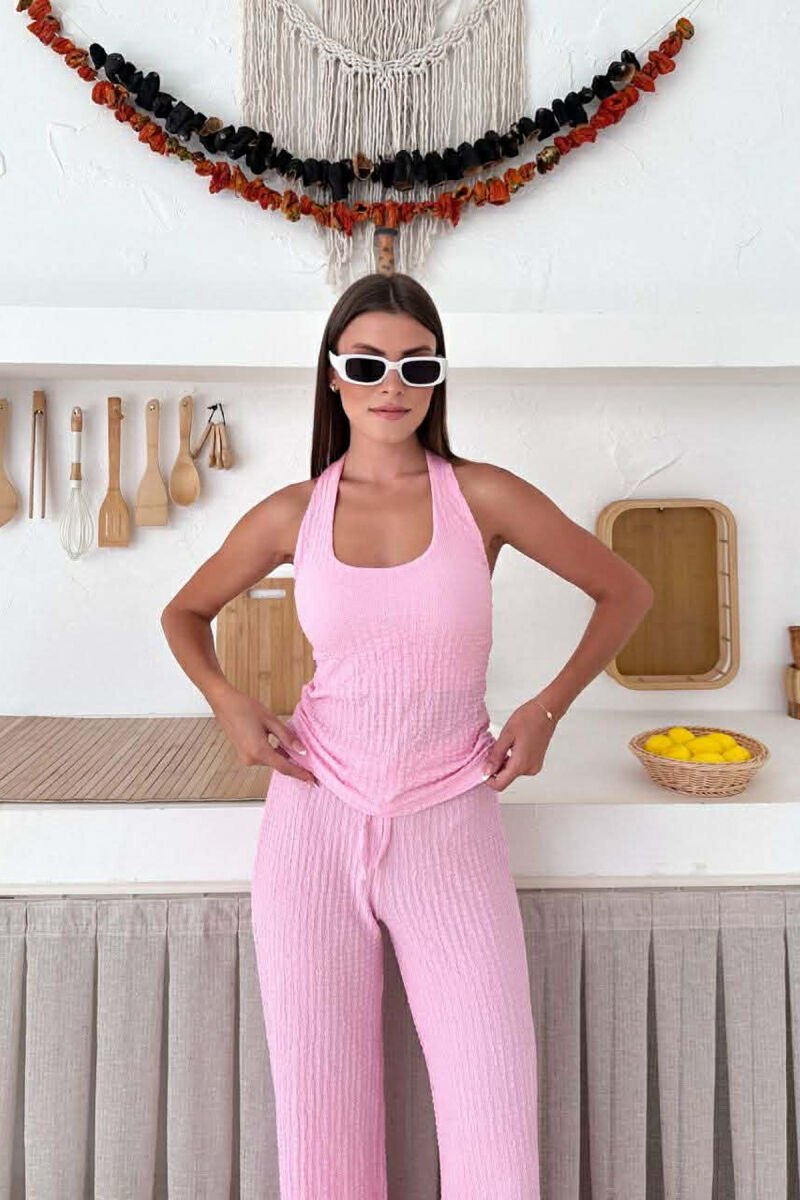 SET NJE NGJYRESH KANATJERE + PANTALLONA PER FEMRA NE NGJYRE ROZE - 2