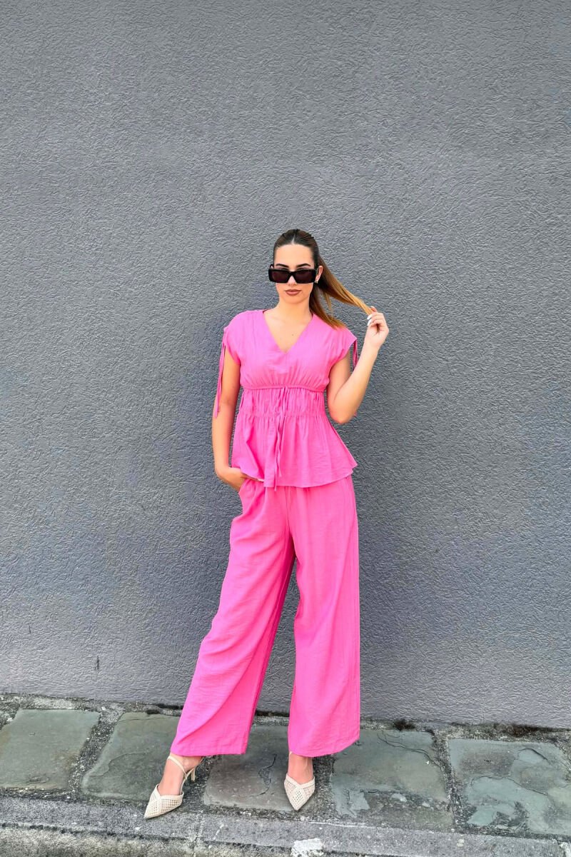 SET NJE NGJYRESH KANATJERE + PANTALLONA PER FEMRA NE NGJYRE ROZE - 1