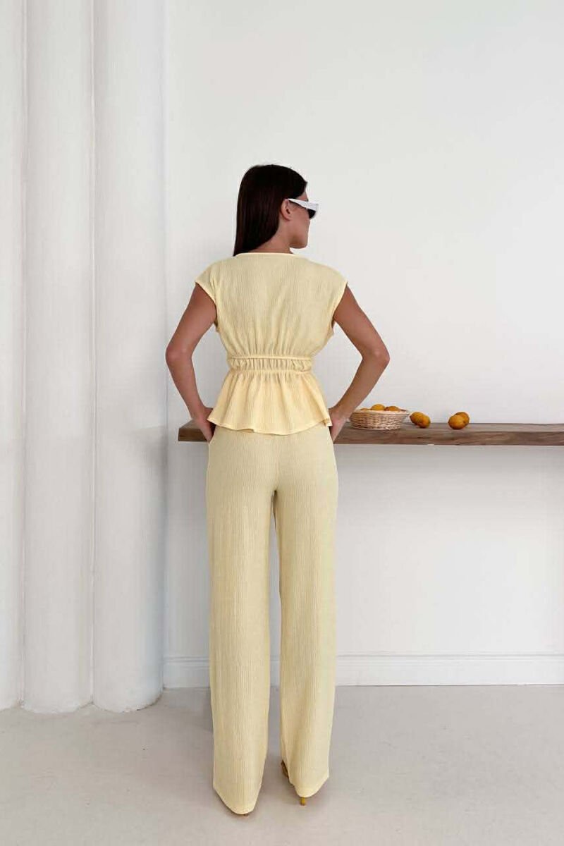 SET NJE NGJYRESH KANATJERE + PANTALLONA PER FEMRA NE NGJYRE TE VERDHE - 3