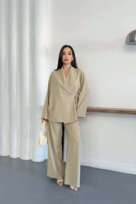 SET NJE NGJYRESH KEMISHE ME LIDHESE + PANTALLONA PER FEMRA NE NGJYRE MENTE - 3