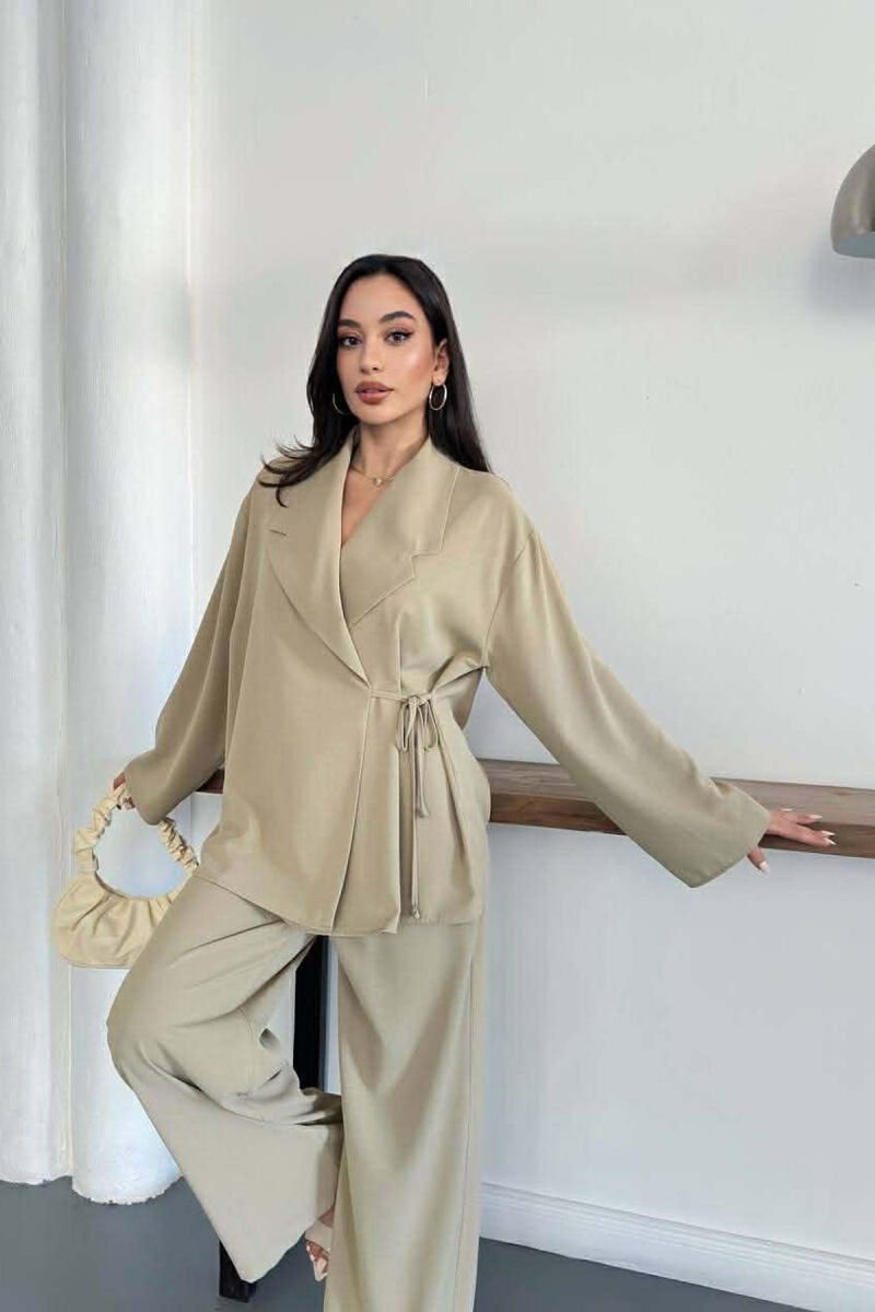 SET NJE NGJYRESH KEMISHE ME LIDHESE + PANTALLONA PER FEMRA NE NGJYRE MENTE - 5