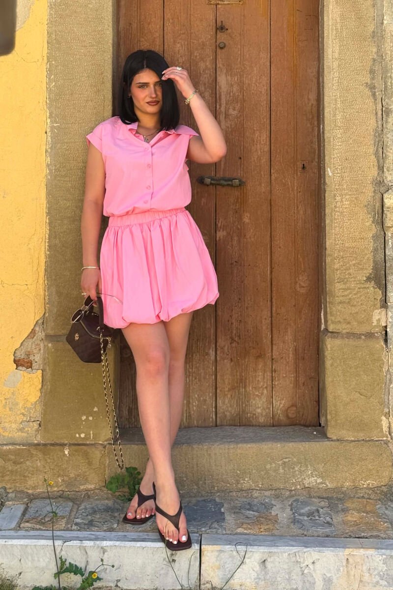 SET NJE NGJYRESH KEMISHE PA MENGE + FUNDPANTALLONE PER FEMRA NE NGJYRE ROZE - 1