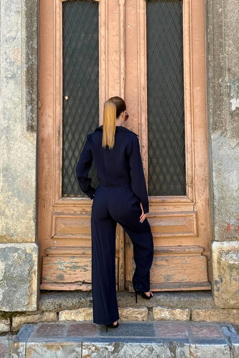 SET NJE NGJYRESH KEMISHE + PANTALLONA PER FEMRA NE NGJYRE BLU TE ERRET - 3