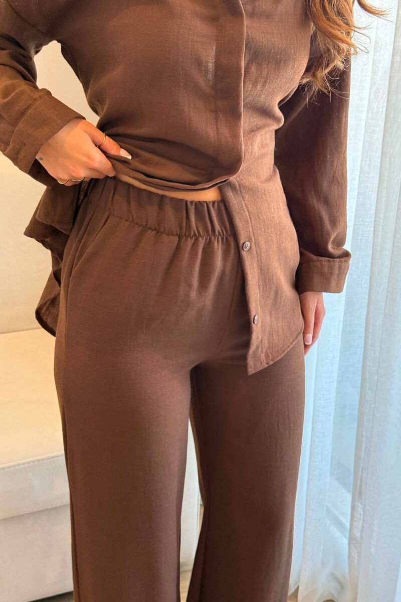 SET NJE NGJYRESH KEMISHE + PANATLLONA PER FEMRA NE NGJYRE KAFE - 4