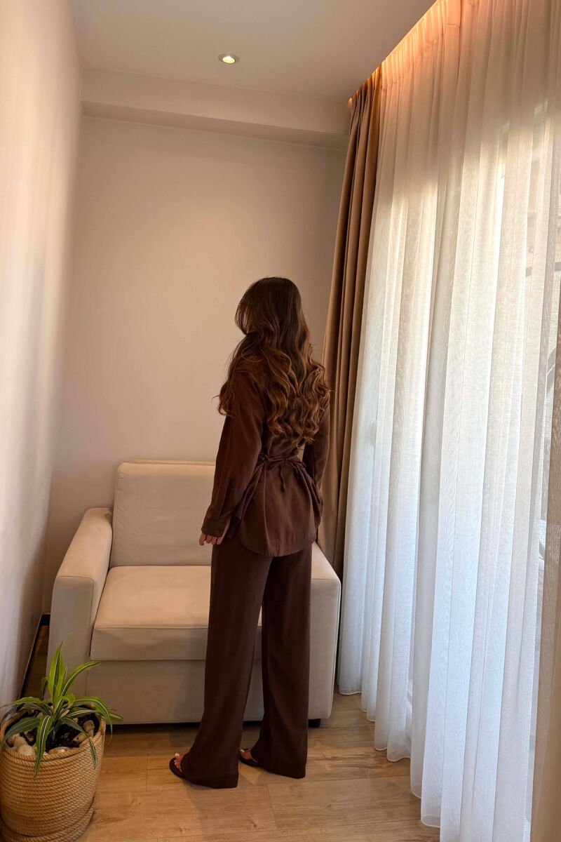 SET NJE NGJYRESH KEMISHE + PANATLLONA PER FEMRA NE NGJYRE KAFE - 5