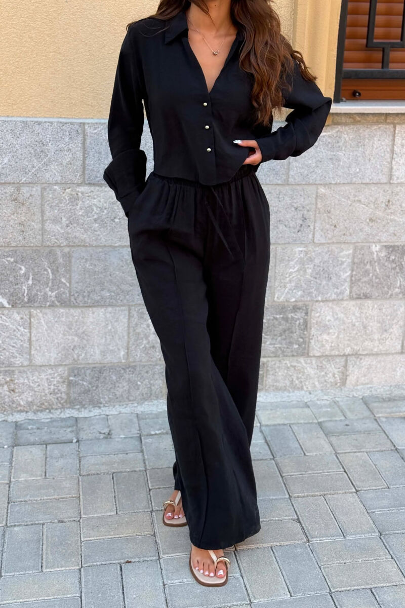SET NJE NGJYRESH KEMISHE + PANTALLONA PER FEMRA NE NGJYRE TE ZEZE - 5