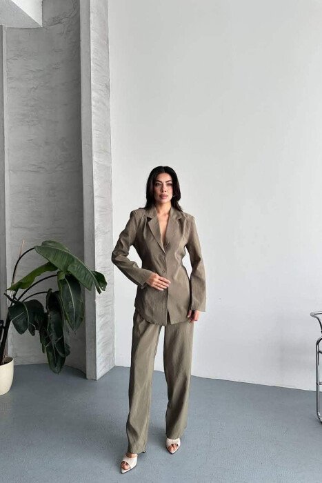 SET NJE NGJYRESH KEMISHE + PANATLLONA PER FEMRA NE NGJYRE ULLI - KLAUDIO FASHION