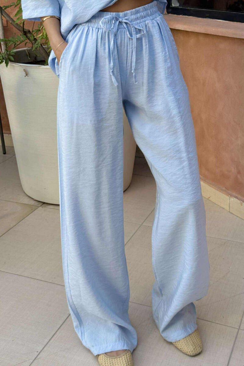 SET NJË NGJYRËSH KËMISHË+PANTALLONA PËR FEMRA NË NGJYRËN BABY BLUE - 3