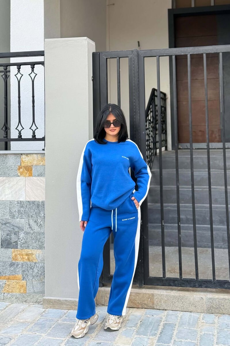 SET NJE NGJYRESH ME PUSH BLUZE ME SHKRIME TE VOGLA + TUTA PER FEMRA NE NGJYRE BLU - 4