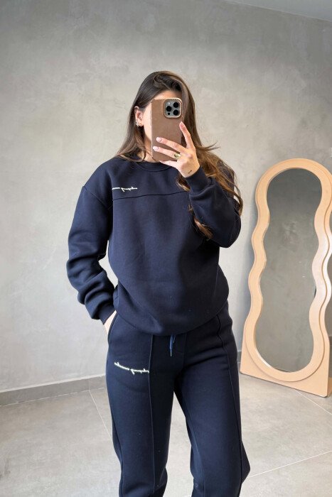 SET NJE NGJYRESH ME PUSH BLUZE + TUTA PER FEMRA NE NGJYRE BLU TE ERRET - 2