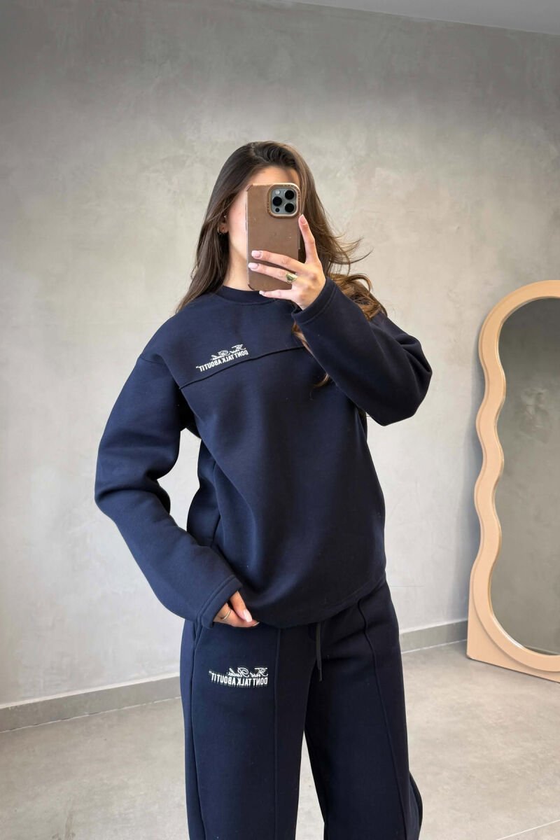 SET NJE NGJYRESH ME PUSH BLUZE + TUTA PER FEMRA NE NGJYRE BLU TE ERRET - 3