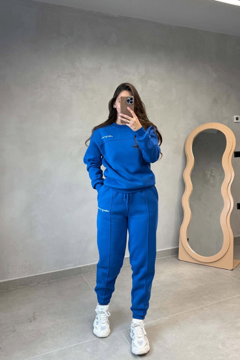 SET NJE NGJYRESH ME PUSH BLUZE + TUTA PER FEMRA NE NGJYRE BLU - 1