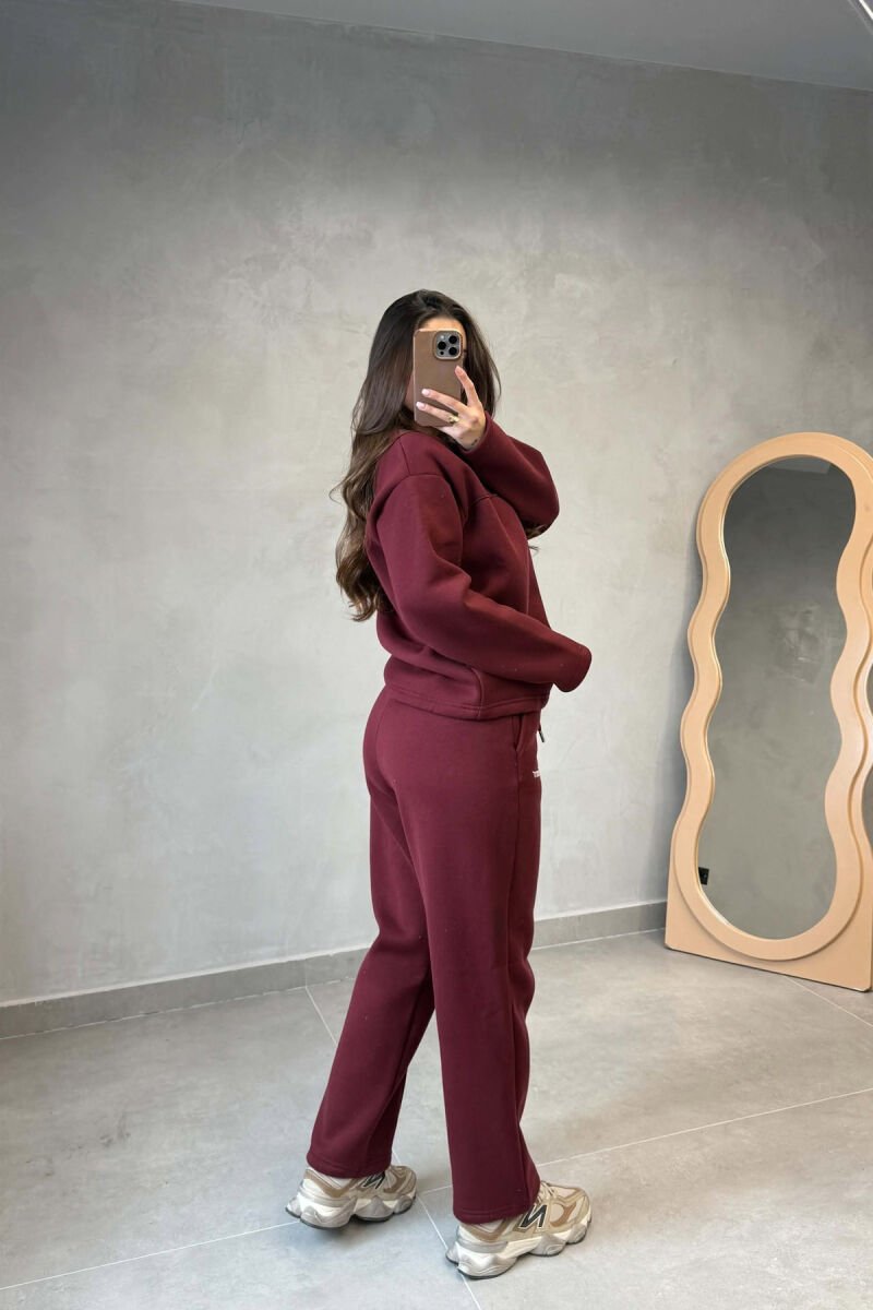 SET NJE NGJYRESH ME PUSH BLUZE + TUTA PER FEMRA NE NGJYRE VISHNJE - 2