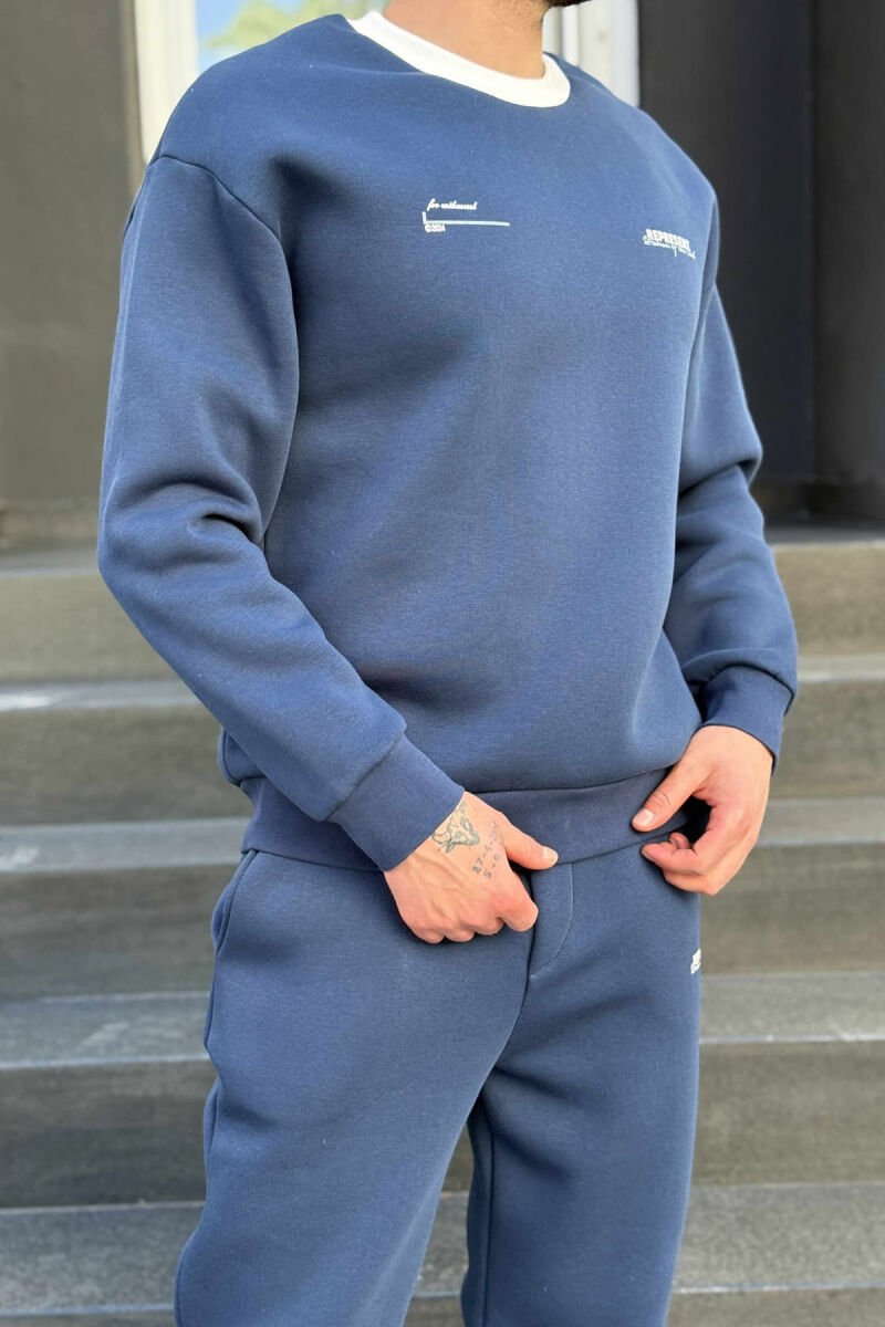 SET NJË NGJYRËSH ME PUSH BLUZË+TUTA PËR MESHKUJ NË NGJYRË BLU - 2