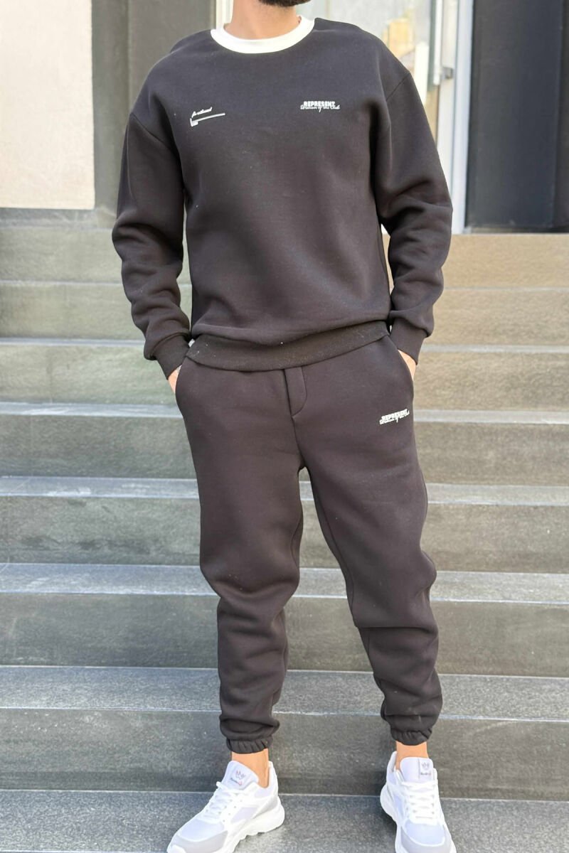 SET NJË NGJYRËSH ME PUSH BLUZË+TUTA PËR MESHKUJ NË NGJYRË TË ZEZË - 1